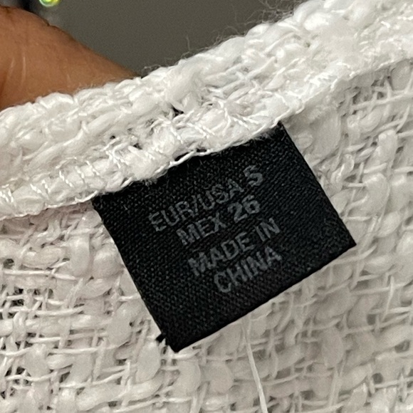 New  White Gold Tweed Dress Long Sleeve Ornamental Buttons Back Zip S - Picture 13 of 14